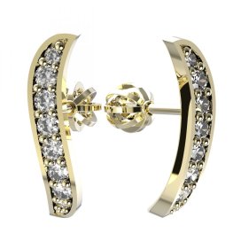 BG zlaté diamantové náušnice 863 Žluté zlato - 585 Diamant lab-grown