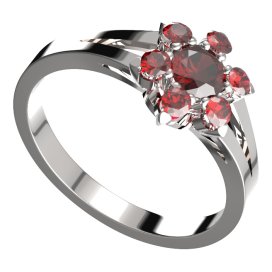 BG prstýnek 978 Stříbro 925 - rhodium Granát