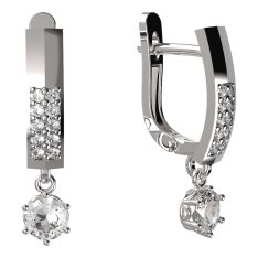 BG zlaté náušnice 1293 Bílé zlato - 585 Diamant
