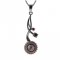 BG pendant pearl 540-P - Metal: Silver 925 - ruthenium, Stone: Garnet and pearl