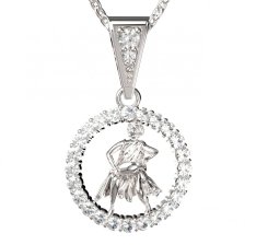 BG zlatý diamantový přívěšek Vodnář 052 Bílé zlato - 585 Diamant lab-grown