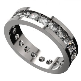 BG zlatý prstýnek 501 Bílé zlato - 585 Bílý kubický zirkon