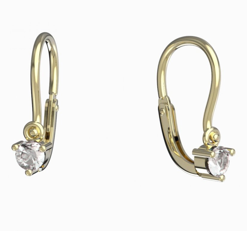 BeKid dětské náušnice 779 Žluté zlato - 585 Diamant