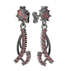 BG náušnice osázené kameny   501-53 Stříbro 925 - ruthenium (30-90dní) Granát