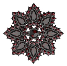 BG brož 203 Stříbro 925 - ruthenium (30-90dní) Granát