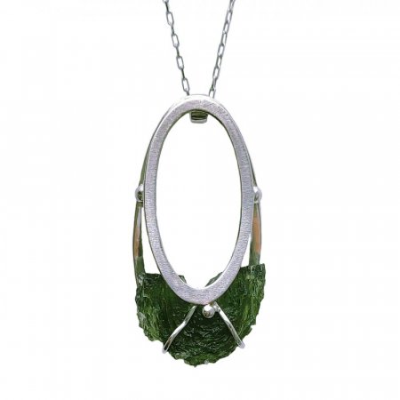 BG náhrdelník přírodní kámen-Vltavín 003