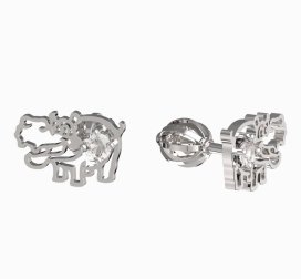 BeKid dětské náušnice hrošík 1188 Bílé zlato - 585 Diamant