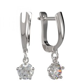 BG zlaté náušnice 875 Bílé zlato - 585 Diamant