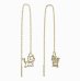 BeKid, Gold kids earrings -1184 - Switching on: Chain 9 cm, Metal: Yellow gold - 585, Stone: Pink cubic zircon