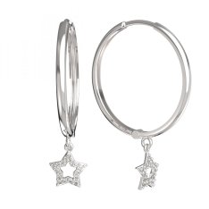 BG zlaté náušnice hvězdička 826 Bílé zlato - 585 Diamant