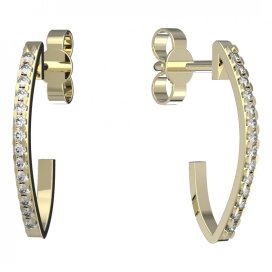 BG zlaté náušnice 1350 Žluté zlato - 585 Diamant