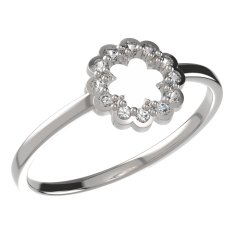 BeKid dětský prstýnek 855 Bílé zlato - 585 Diamant