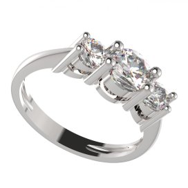 BG zlatý prsten 746 Bílé zlato - 585 Diamant