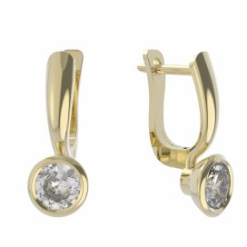 BG zlaté náušnice 557 Žluté zlato - 585 Diamant