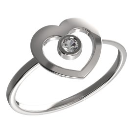 BeKid dětský prsten srdíčko 848 Bílé zlato - 585 Diamant