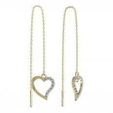 BeKid dívčí náušnice srdíčko 1252 Žluté zlato - 585 Bílý kubický zirkon