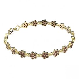 BG náramek 520 Žluté zlato - 585 Granát