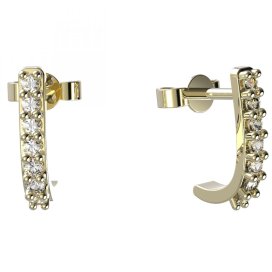 BG zlaté náušnice 84 Žluté zlato - 585 Diamant