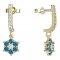 BeKid, Gold kids earrings -109 - Switching on: Chain 9 cm, Metal: Yellow gold 585, Stone: Dark blue cubic zircon