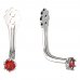 BeKid Gold earrings components 2 - Metal: White gold 585, Stone: Red cubic zircon