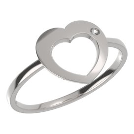 BeKid dětský prsten srdíčko 827 Bílé zlato - 585 Diamant