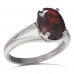 BG prsten oválný kámen 493-V - Kov: Stříbro 925 - rhodium, Kámen: Granát