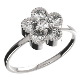 BeKid dětský prsten kytička 856 Bílé zlato - 585 Bílý kubický zirkon