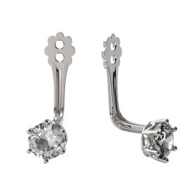 BG zlatý kompoment s diamanty k náušnicím 4MM Bílé zlato - 585 Diamant lab-grown