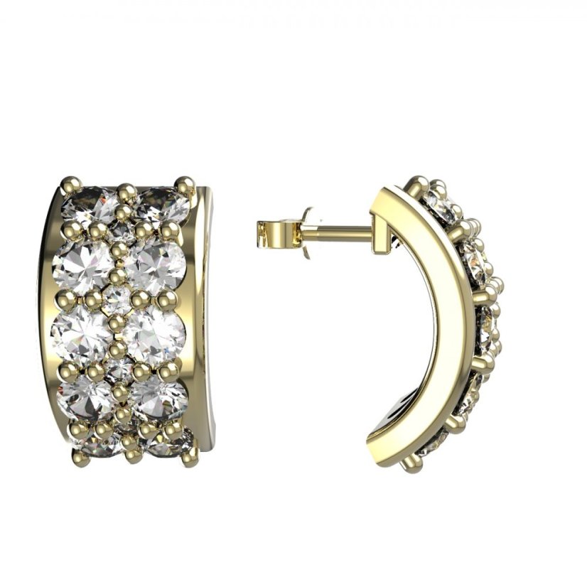BG zlaté náušnice 959 Žluté zlato - 585 Diamant