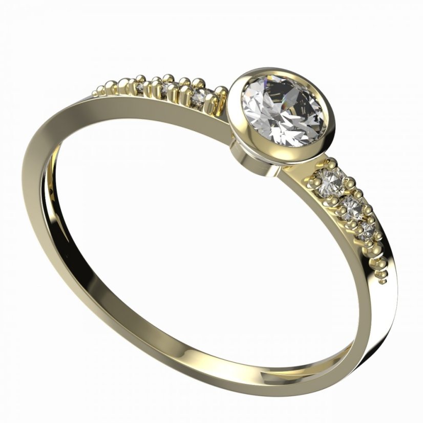 BG zlatý diamantový prstýnek 555 D Žluté zlato - 585 Diamant lab-grown