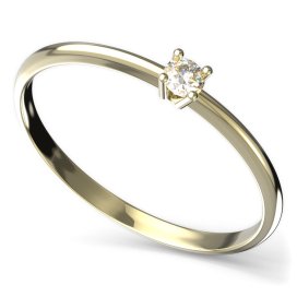 BG zlatý diamantový prstýnek 904 Žluté zlato - 585 Diamant lab-grown
