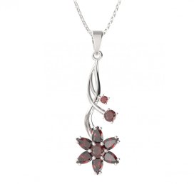 BG přívěs ve tvaru hvězdy 520-P Stříbro 925 - rhodium Granát