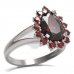 BG ring drop stone 505-V - Metal: Silver 925 - rhodium, Stone: Garnet