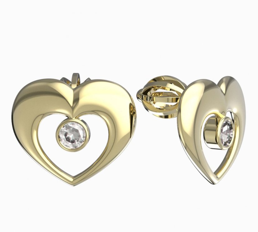 BeKid dětské náušnice srdíčko 610 Žluté zlato - 585 Diamant