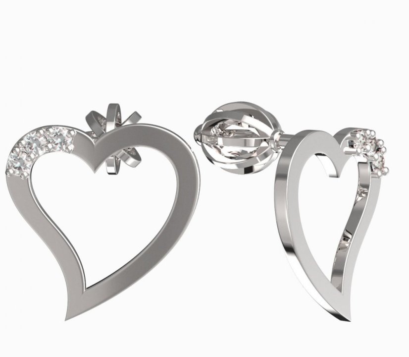 BeKid dívčí náušnice srdíčko 1261 Bílé zlato - 585 Diamant