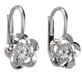 BG zlaté náušnice s lab-grown 1359 Bílé zlato - 585 Diamant lab-grown