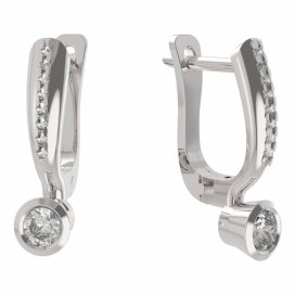 BG zlaté náušnice 551 Bílé zlato - 585 Diamant