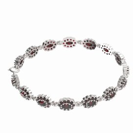 BG náramek přírodní broušený granát   455 Stříbro 925 - rhodium Granát
