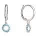 BeKid, Gold kids earrings -855 - Switching on: Circles 12 mm, Metal: White gold 585, Stone: Light blue cubic zircon