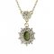 BG náhrdelník vsazený přírodní granát  018K - Kov: Žluté zlato 585, Kámen: Vltavín a  kubický zirkon