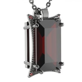 BG přívěs vsazeny kameny:český granát  693 Stříbro 925 - ruthenium (30-90dní) Granát