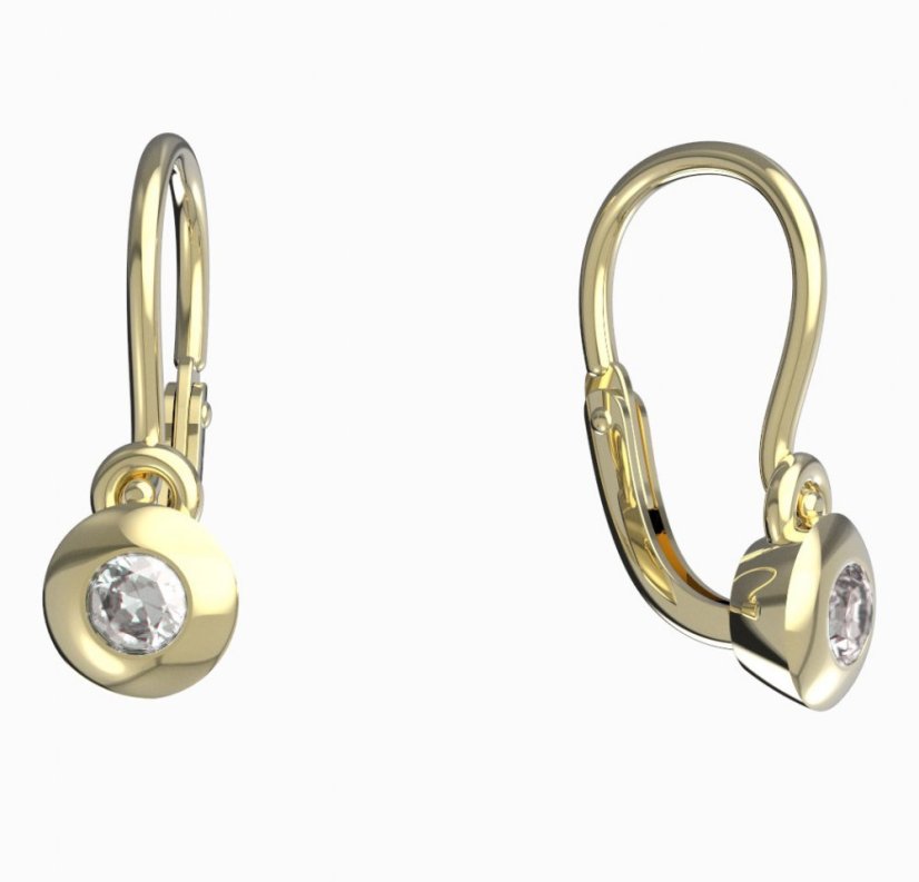 BeKid dětské náušnice 732 Žluté zlato - 585 Diamant