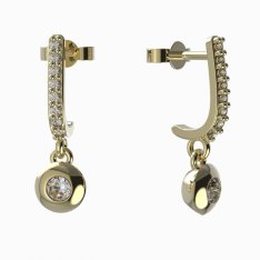 BG zlaté diamantové náušnice 737 Žluté zlato - 585 Diamant lab-grown