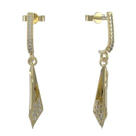BG zlaté náušnice 1364 Žluté zlato - 585 Diamant