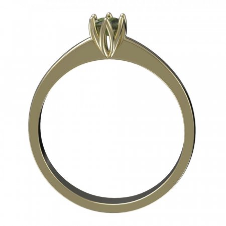 BG gold ring garnet or moldavit 1122 - Metal: Yellow gold 585, Stone: Moldavite