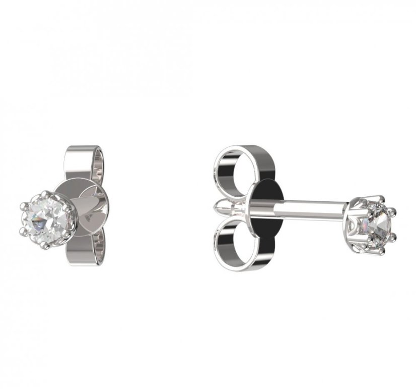BeKid dětské náušnice 1292 Bílé zlato - 585 Diamant