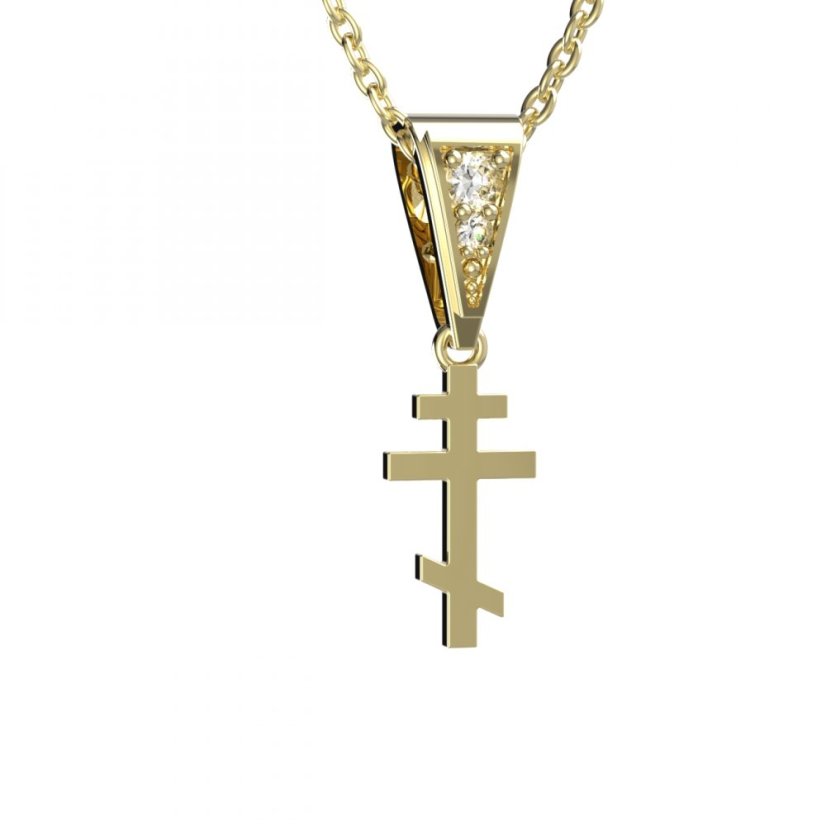 BG zlatý přívěšek křížek 1101 Žluté zlato - 585 Diamant