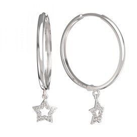 BG zlaté náušnice hvězdička 826 Bílé zlato - 585 Diamant