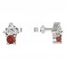 BeKid, Gold kids earrings -159 - Switching on: Puzeta, Metal: White gold 585, Stone: Red cubic zircon