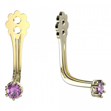 BeKid Gold earrings components 2 - Metal: Yellow gold 585, Stone: Pink cubic zircon